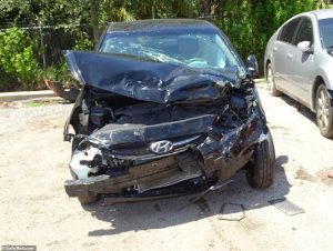 Smashed Hyundai Car